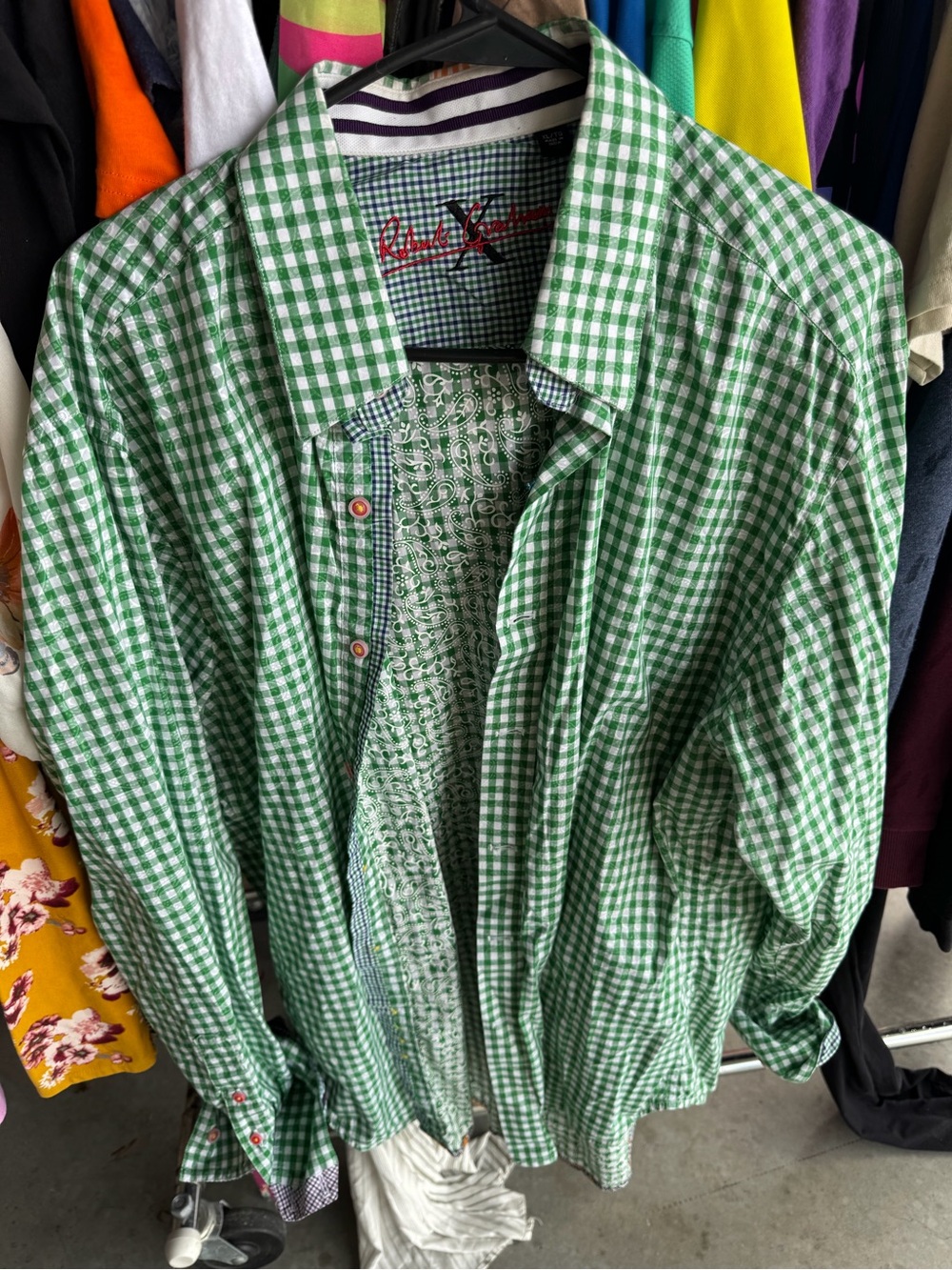 Robert Graham Green Gingham Button-Down Shirt